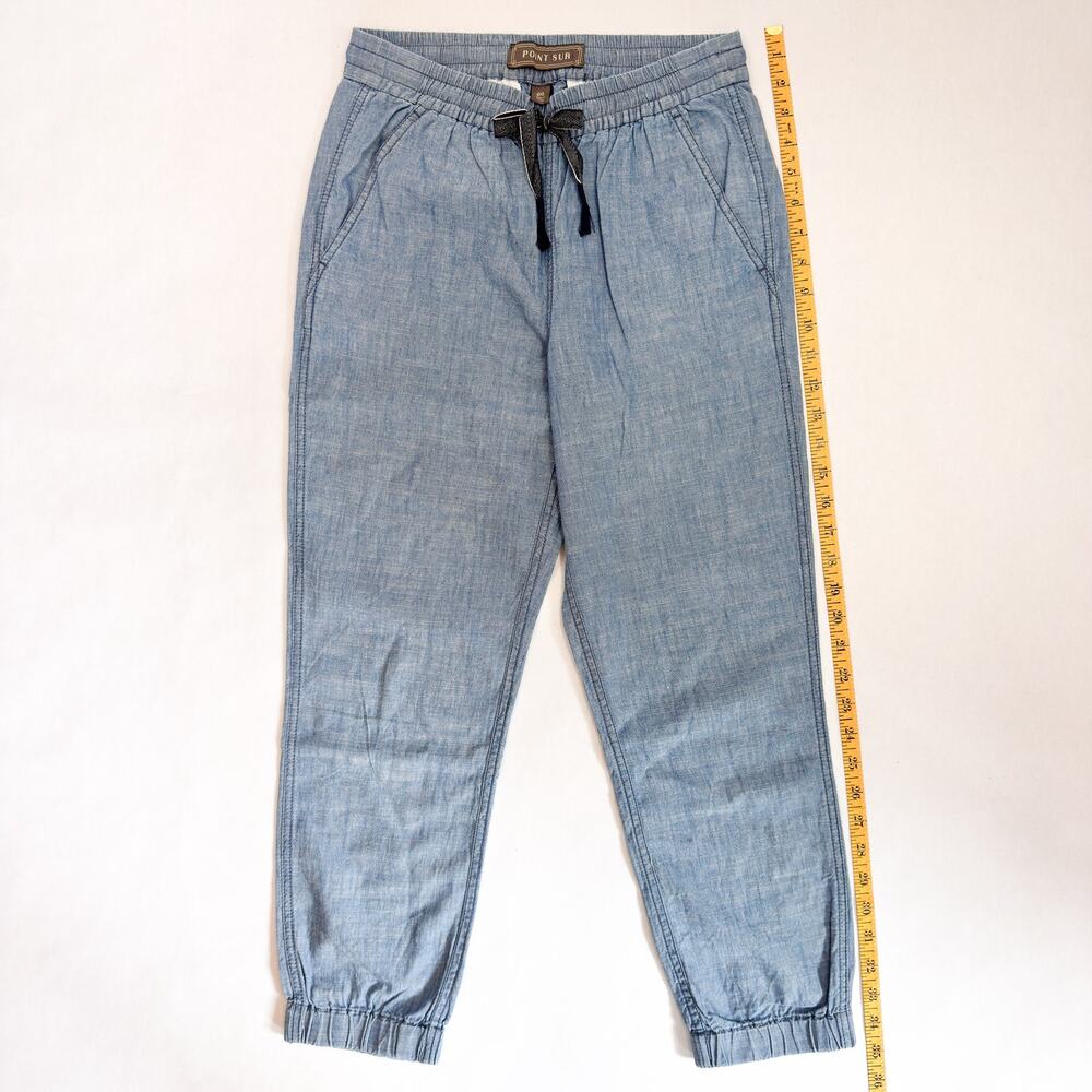 J.Crew Point Sur Women's Pants Size 00 | Linen Blue Ankle Cinched - Picture 5 of 6